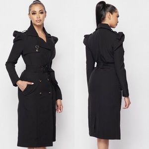 Elegant Black Women's Trench Coat